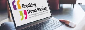 Breaking Down Barriers logo on computer screen