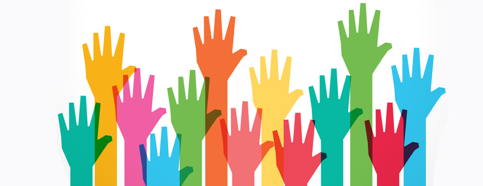 elections banner - hands